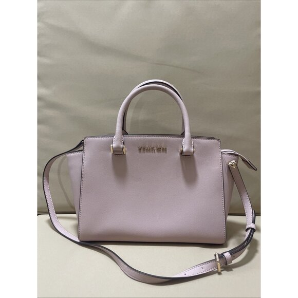 NWT MICHAEL KORS Selma Medium Top-Zip Satchel – Blossom Pink Saffiano $398 - Picture 2 of 9